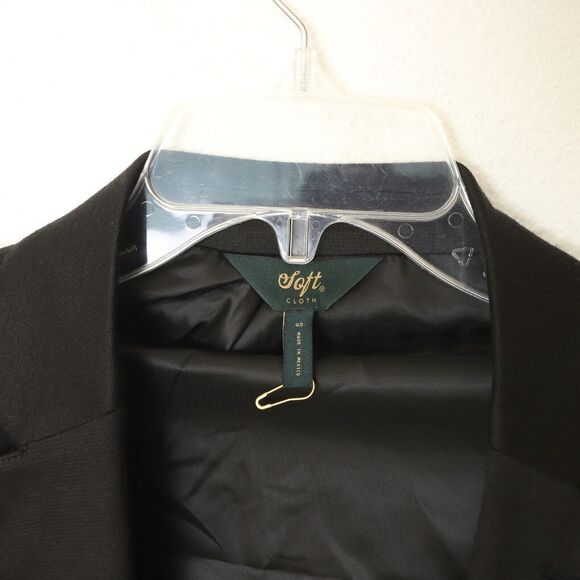 SOFT CLOTH Men's Studio Suit Jacket 40 Jersey Wool Blend Solid Black NEW B32 - Picture 6 of 6